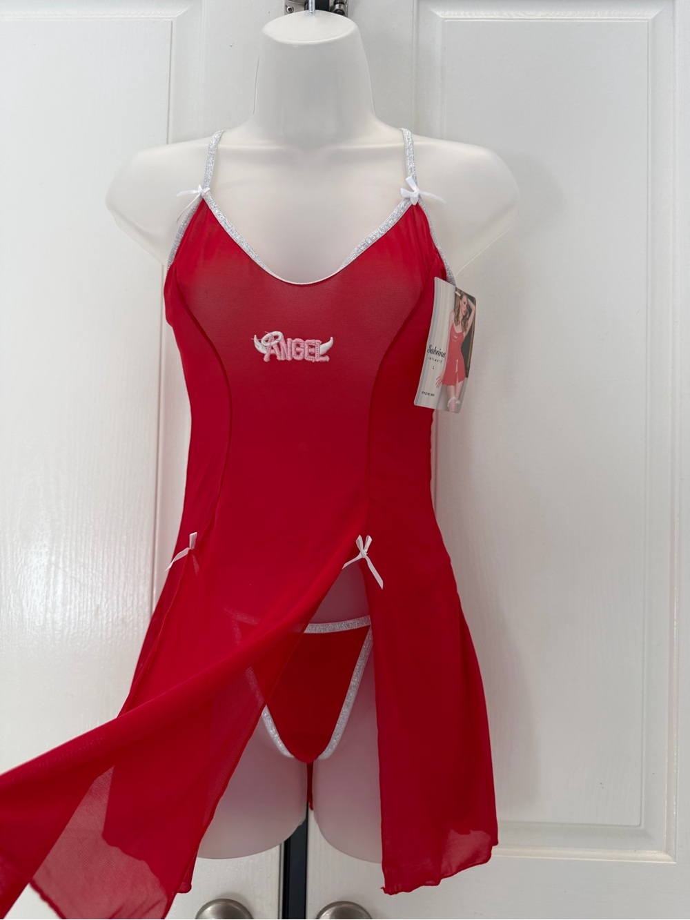 Sabrina Red Teddy w/Thong 36C/L